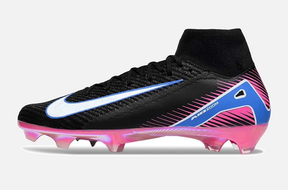 Chuteira Nike Air Zoom Mercurial Superfly 10 Elite FG - Preta, Rosa e Azul - Tevo Sports SPORT*