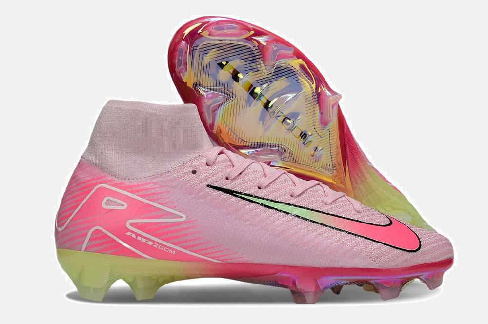 Chuteira Nike Air Zoom Mercurial Superfly 10 Elite FG - Rosa e Verde - imagem 8