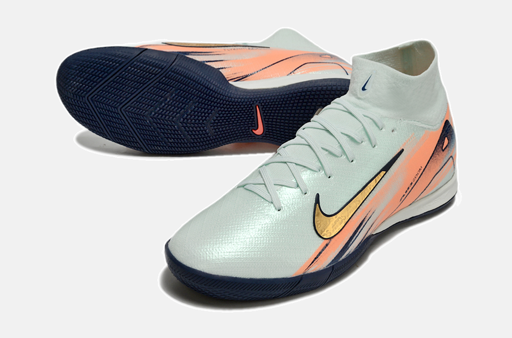 Chuteira Nike Air Zoom Mercurial Superfly 10 Elite  IC - Azul e Laranja - detalhe