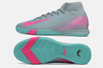 Chuteira Nike Air Zoom Mercurial Superfly 10 Elite  IC - Azul e Rosa - vista traseira