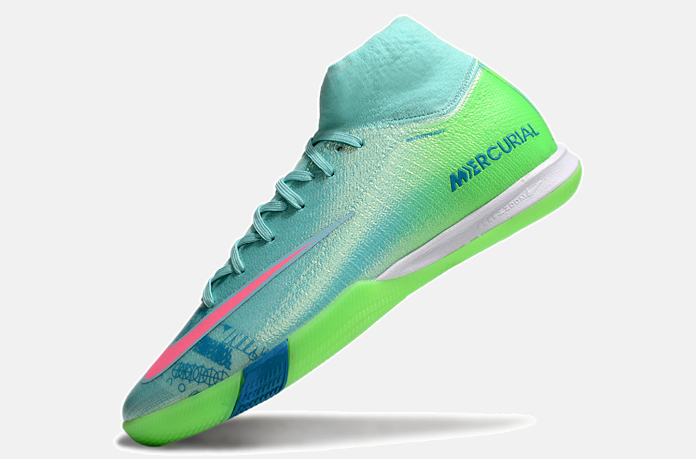 Chuteira Nike Air Zoom Mercurial Superfly 10 Elite  IC - Azul e Verde - imagem 5