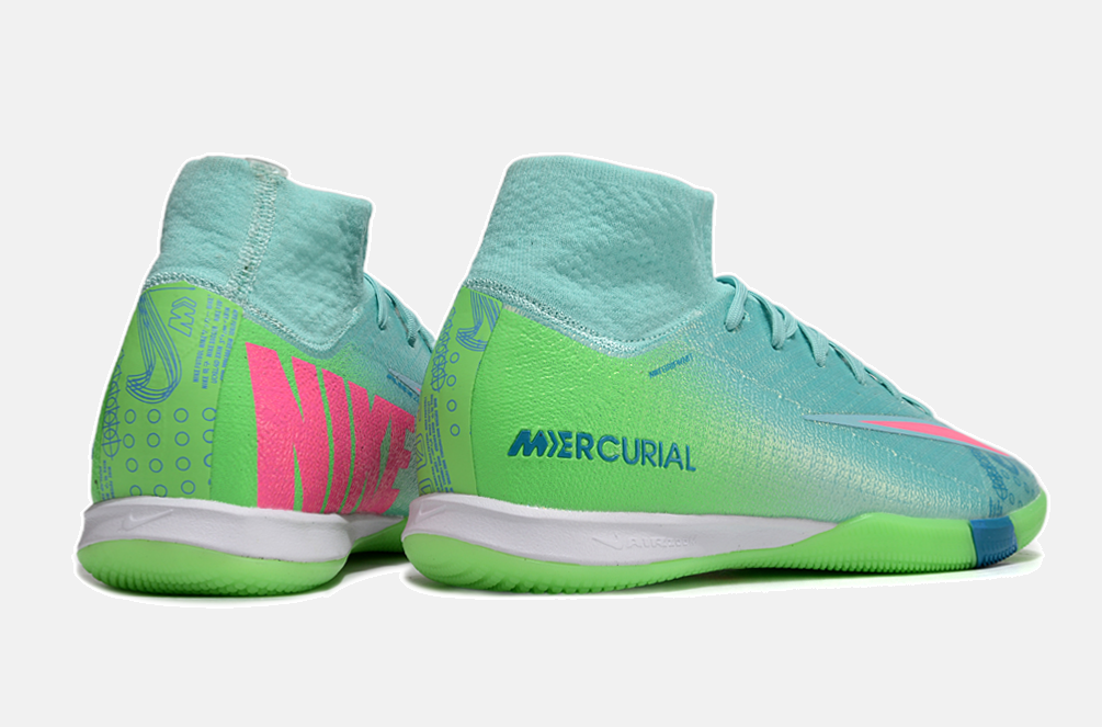 Chuteira Nike Air Zoom Mercurial Superfly 10 Elite  IC - Azul e Verde - imagem 7