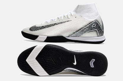 Chuteira Nike Air Zoom Mercurial Superfly 10 Elite  IC - Branca e Prata - vista traseira
