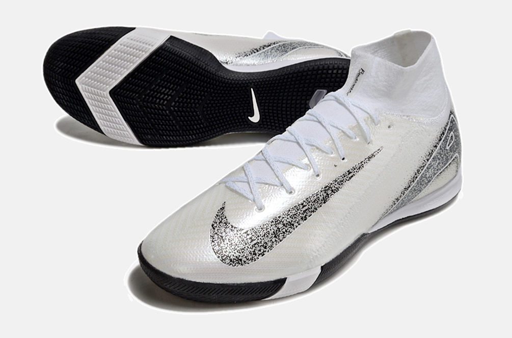 Chuteira Nike Air Zoom Mercurial Superfly 10 Elite  IC - Branca e Prata - detalhe