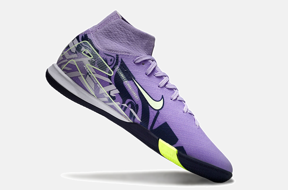 Chuteira Nike Air Zoom Mercurial Superfly 10 Elite  IC - Roxa e Verde - imagem 6