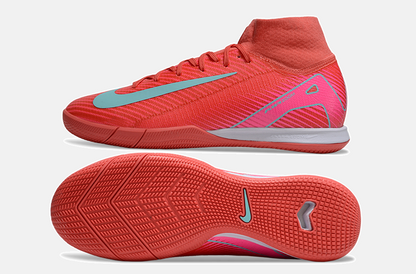 Chuteira Nike Air Zoom Mercurial Superfly 10 Elite  IC - Vermelha, Rosa e Azul - vista traseira