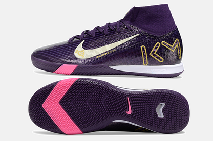 Chuteira Nike Air Zoom Mercurial Superfly 10 Elite Kylian Mbappé  IC - Roxa - vista traseira