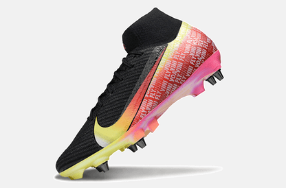 Chuteira Nike Air Zoom Mercurial SuperFly 10 Vini JR Elite SG - Preta, Amarela e Vermelha - Tevo Sports SPORT*