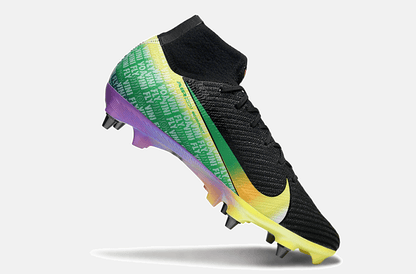 Chuteira Nike Air Zoom Mercurial SuperFly 10 Vini JR Elite SG - Preta, Amarela e Vermelha - Tevo Sports SPORT*