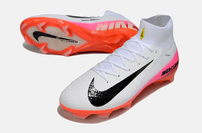 Chuteira Nike Air Zoom Mercurial Superfly 10 Elite FG - Branca, Rosa e Laranja - Pack Fear Nothing - detalhe