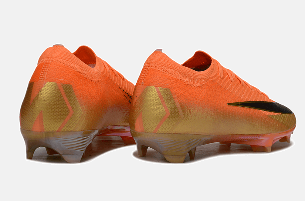 Chuteira Nike Air Zoom Mercurial Vapor 16 Déja Vu Elite FG - Laranja e Dourada - Tevo Sports SPORT*