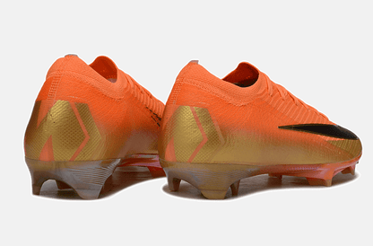 Chuteira Nike Air Zoom Mercurial Vapor 16 Déja Vu Elite FG - Laranja e Dourada - Tevo Sports SPORT*