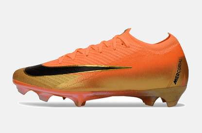 Chuteira Nike Air Zoom Mercurial Vapor 16 Déja Vu Elite FG - Laranja e Dourada - Tevo Sports SPORT*