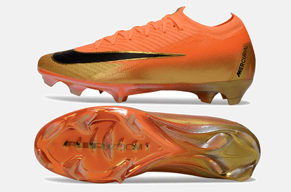 Chuteira Nike Air Zoom Mercurial Vapor 16 Déja Vu Elite FG - Laranja e Dourada - Tevo Sports SPORT*