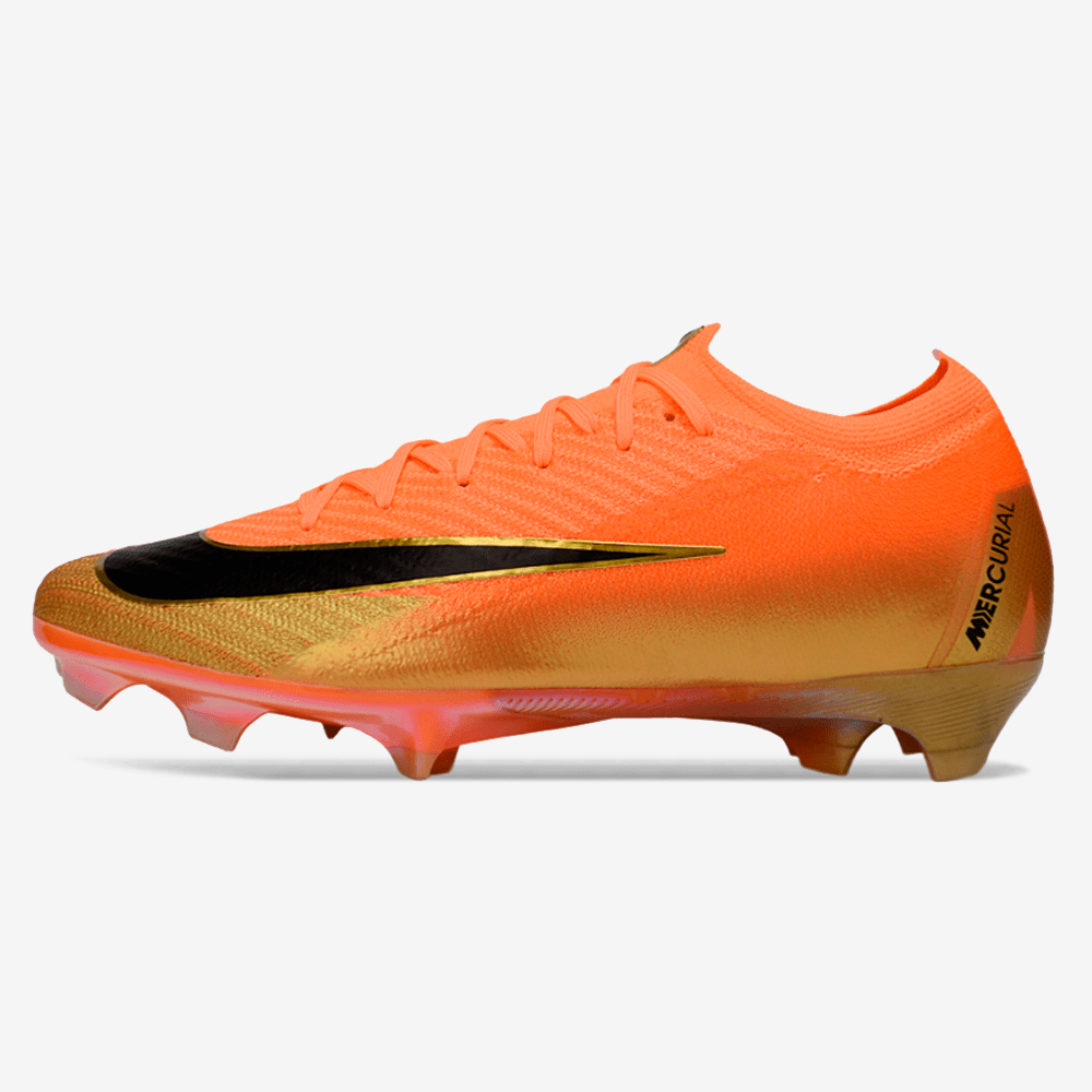 Chuteira Nike Air Zoom Mercurial Vapor 16 Déja Vu Elite FG - Laranja e Dourada - Tevo Sports SPORT*