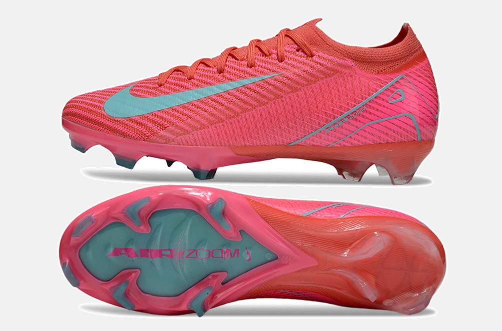 Chuteira Nike Air Zoom Mercurial Vapor 16 Elite FG - Rosa e Azul - Pack Mad Energy - vista traseira