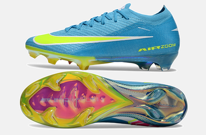 Chuteira Nike Air Zoom Mercurial Vapor 16 Elite FG - Azul, Verde e Rosa - vista traseira