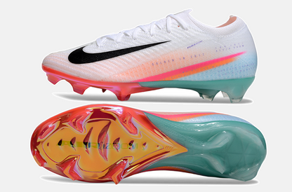 Chuteira Nike AIR Zoom Mercurial Vapor 16 Edição Especial Elite FG - Branca, Azul, Laranja e Rosa - vista traseira