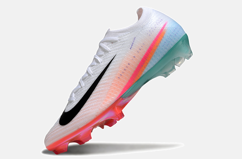 Chuteira Nike AIR Zoom Mercurial Vapor 16 Edição Especial Elite FG - Branca, Azul, Laranja e Rosa - imagem 5