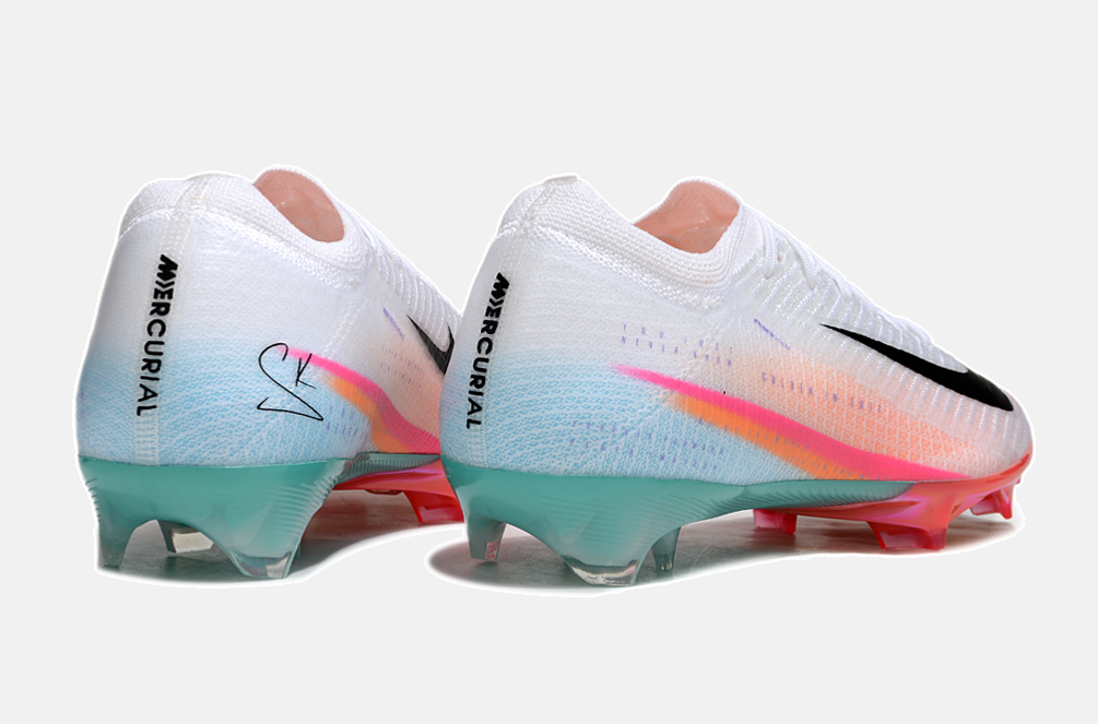 Chuteira Nike AIR Zoom Mercurial Vapor 16 Edição Especial Elite FG - Branca, Azul, Laranja e Rosa - imagem 7