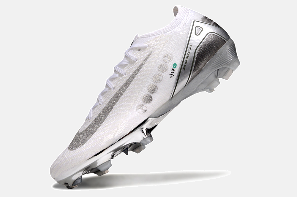 Chuteira Nike Air Zoom Mercurial Vapor 16 Edição Especial Elite FG - Branca e Prata - imagem 5