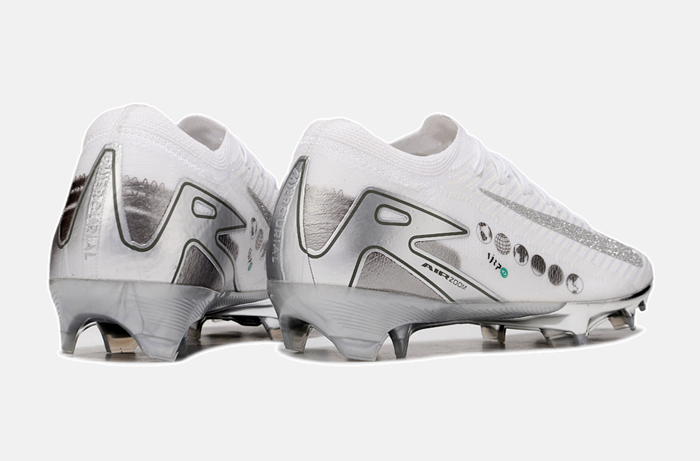 Chuteira Nike Air Zoom Mercurial Vapor 16 Edição Especial Elite FG - Branca e Prata - imagem 7