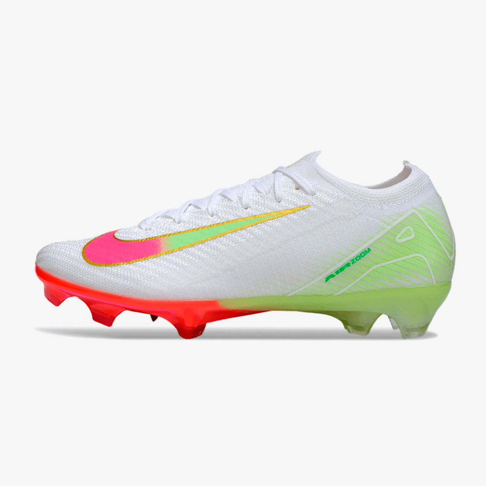 Chuteira Nike Air Zoom Mercurial Vapor 16 Elite FG - Branca, Verde e Rosa - Tevo Sports SPORT*
