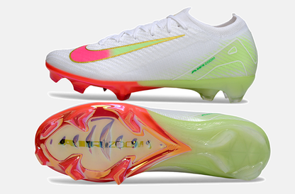 Chuteira Nike Air Zoom Mercurial Vapor 16 Elite FG - Branca, Verde e Rosa - Tevo Sports SPORT*