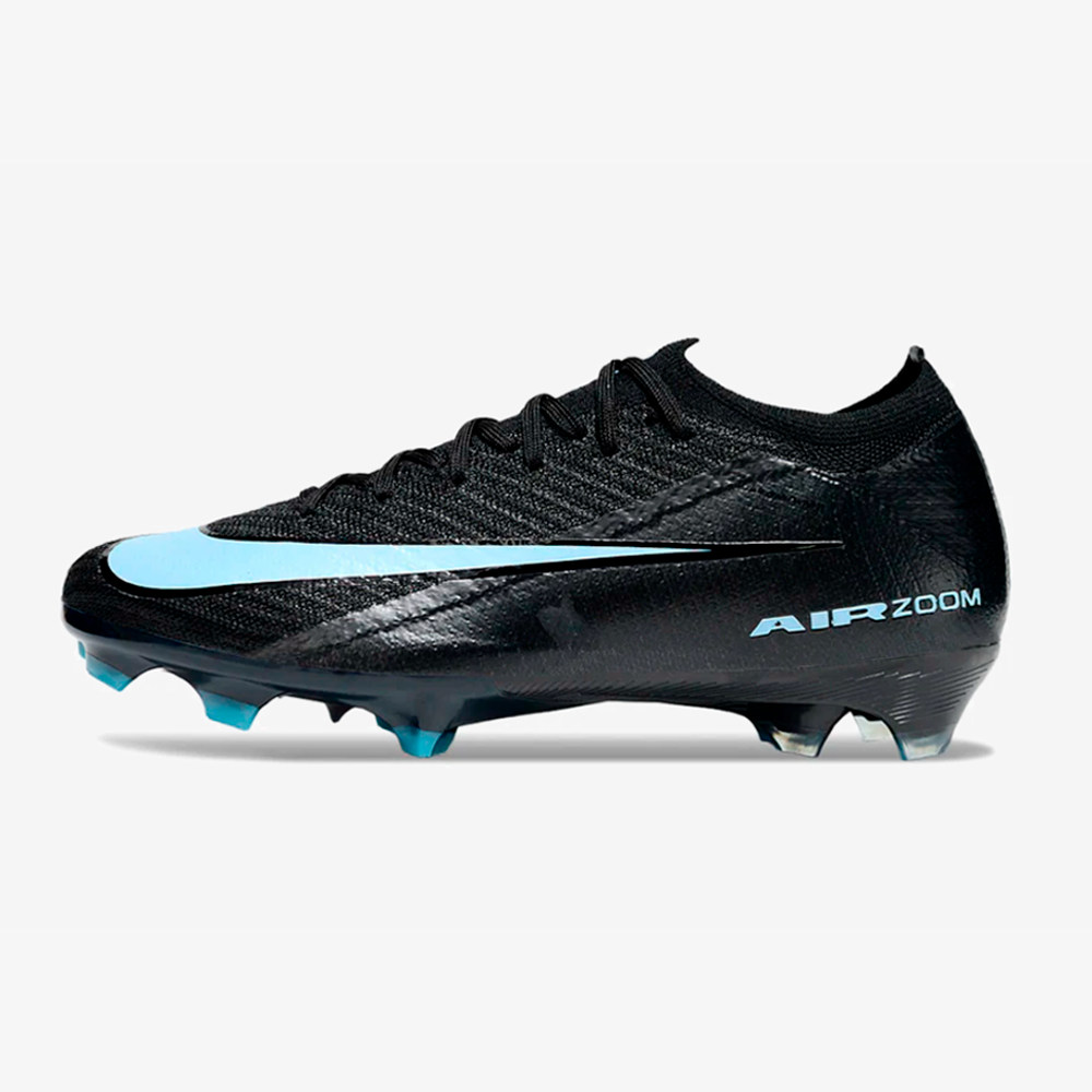 Chuteira Nike Air Zoom Mercurial Vapor 16 Elite FG - Preta e Azul - Shadow Pack - vista frontal