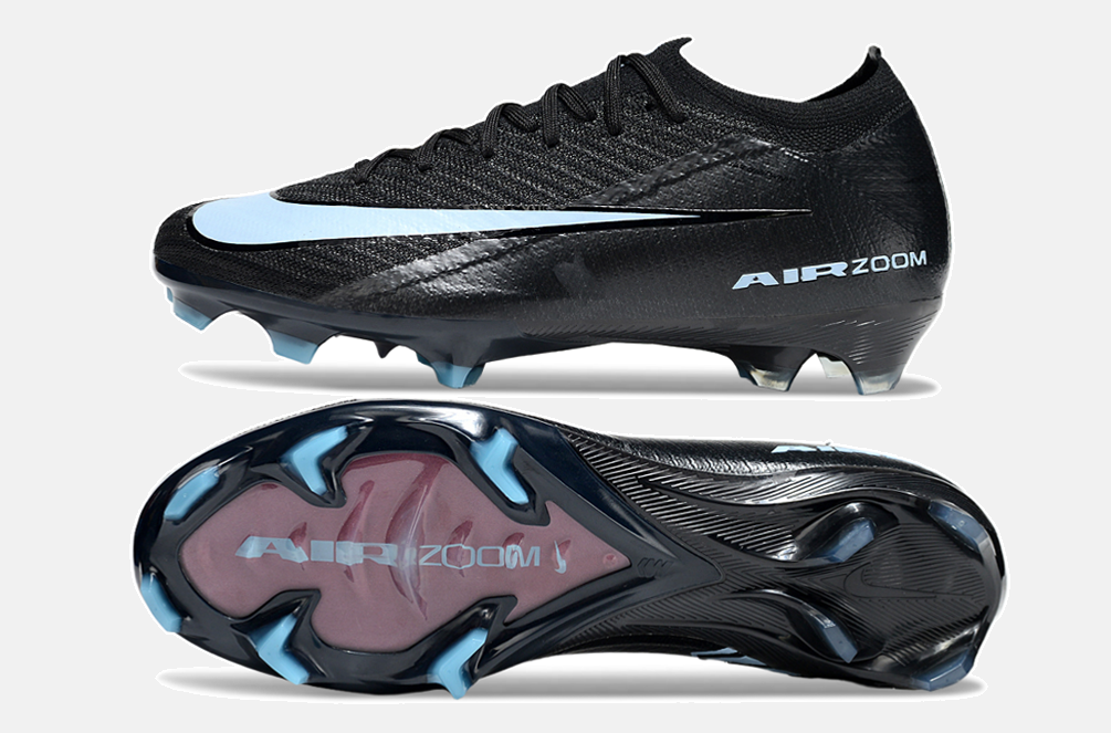 Chuteira Nike Air Zoom Mercurial Vapor 16 Elite FG - Preta e Azul - Shadow Pack - vista traseira