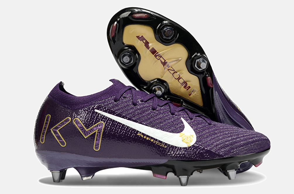 Chuteira Nike Air Zoom Mercurial Vapor 16 Elite Kylian Mbappé SG - Roxa - foto 7