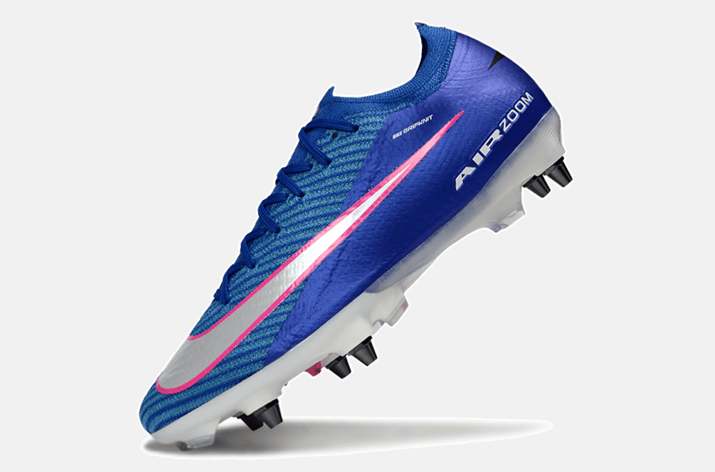 Chuteira Nike Air Zoom Mercurial Vapor 16 Elite SG - Azul, Branca e Rosa - Attack Pack - Tevo Sports SPORT*