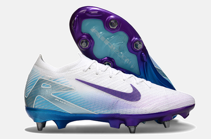 Chuteira Nike Air Zoom Mercurial Vapor 16 Elite SG - Branca, Azul e Roxa - imagem 8