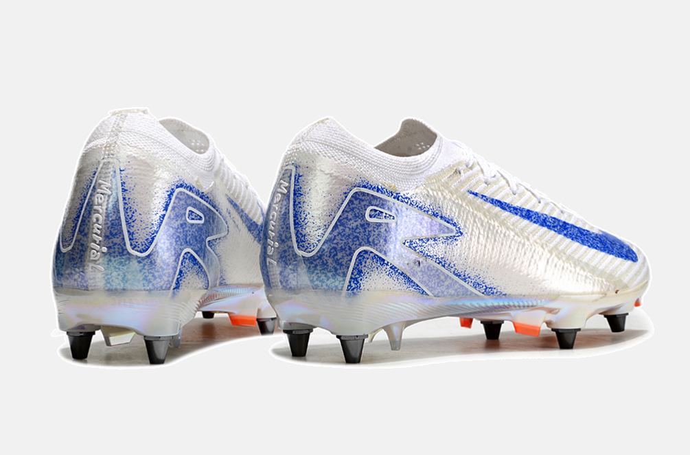 Chuteira Nike Air Zoom Mercurial Vapor 16 Elite SG - Branca e Azul - imagem 7