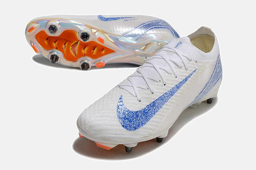 Chuteira Nike Air Zoom Mercurial Vapor 16 Elite SG - Branca e Azul - detalhe