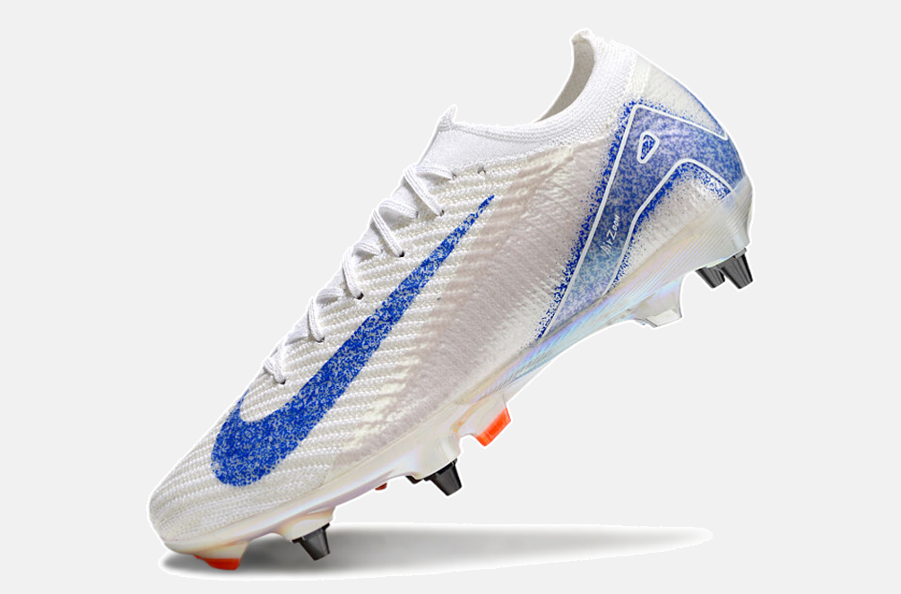 Chuteira Nike Air Zoom Mercurial Vapor 16 Elite SG - Branca e Azul - imagem 5