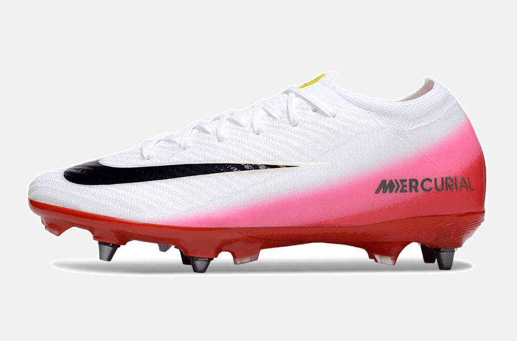 Chuteira Nike Air Zoom Mercurial Vapor 16 Elite SG - Branca, Rosa e Vermelha - Fear Nothing Pack - Tevo Sports SPORT*