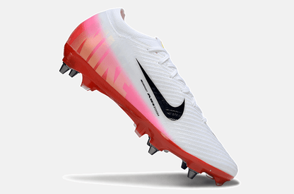 Chuteira Nike Air Zoom Mercurial Vapor 16 Elite SG - Branca, Rosa e Vermelha - Fear Nothing Pack - Tevo Sports SPORT*