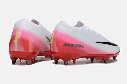 Chuteira Nike Air Zoom Mercurial Vapor 16 Elite SG - Branca, Rosa e Vermelha - Fear Nothing Pack - Tevo Sports SPORT*