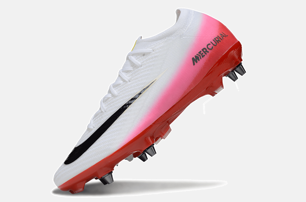 Chuteira Nike Air Zoom Mercurial Vapor 16 Elite SG - Branca, Rosa e Vermelha - Fear Nothing Pack - Tevo Sports SPORT*
