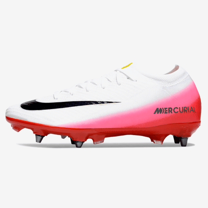Chuteira Nike Air Zoom Mercurial Vapor 16 Elite SG - Branca, Rosa e Vermelha - Fear Nothing Pack - Tevo Sports SPORT*