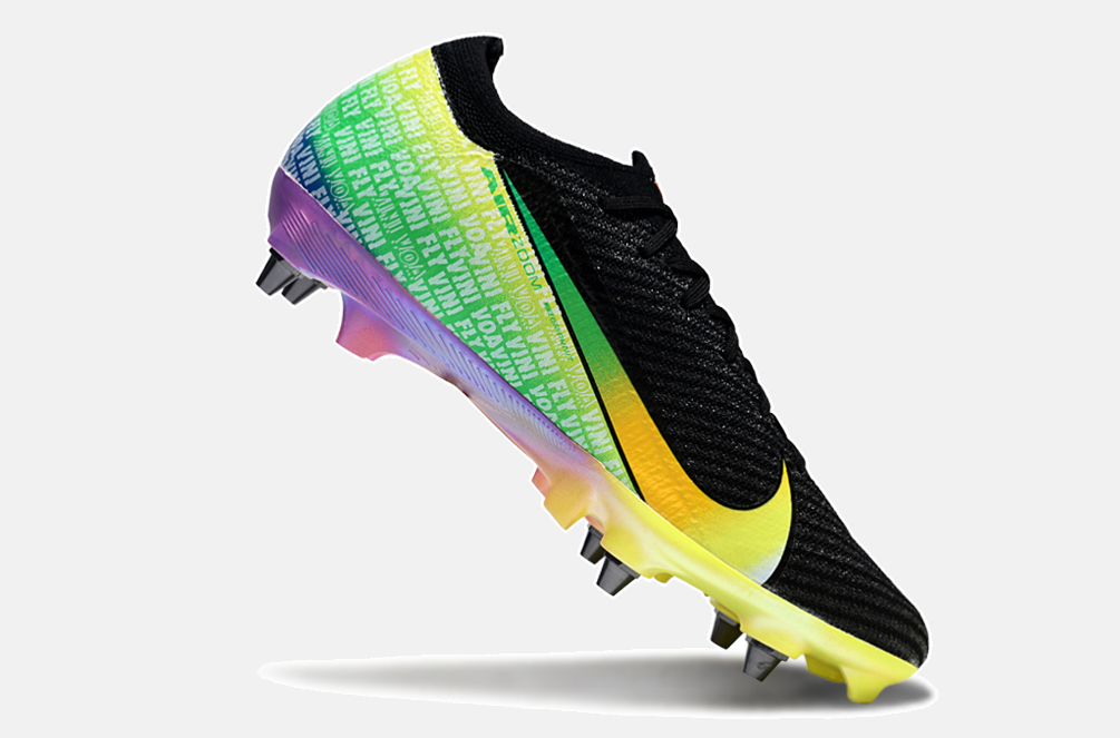 Chuteira Nike Air Zoom Mercurial Vapor 16 Vini Jr Elite SG - Preta, Amarela e Vermelha - imagem 6