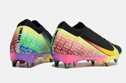 Chuteira Nike Air Zoom Mercurial Vapor 16 Vini Jr Elite SG - Preta, Amarela e Vermelha - imagem 7