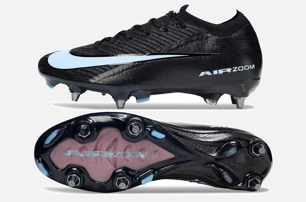 Chuteira Nike Air Zoom Mercurial Vapor 16 Elite SG - Preta e Azul - Shadow Pack - Tevo Sports SPORT*