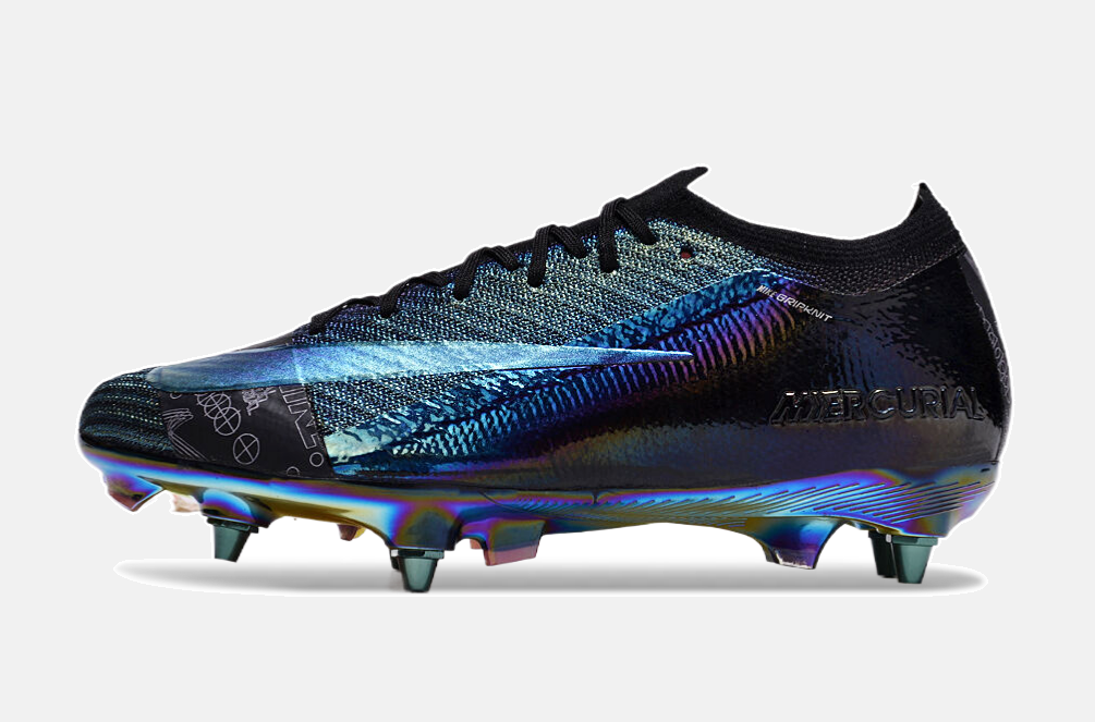 Chuteira Nike Air Zoom Mercurial Vapor 16 Elite SG - Preta e Azul - imagem 4