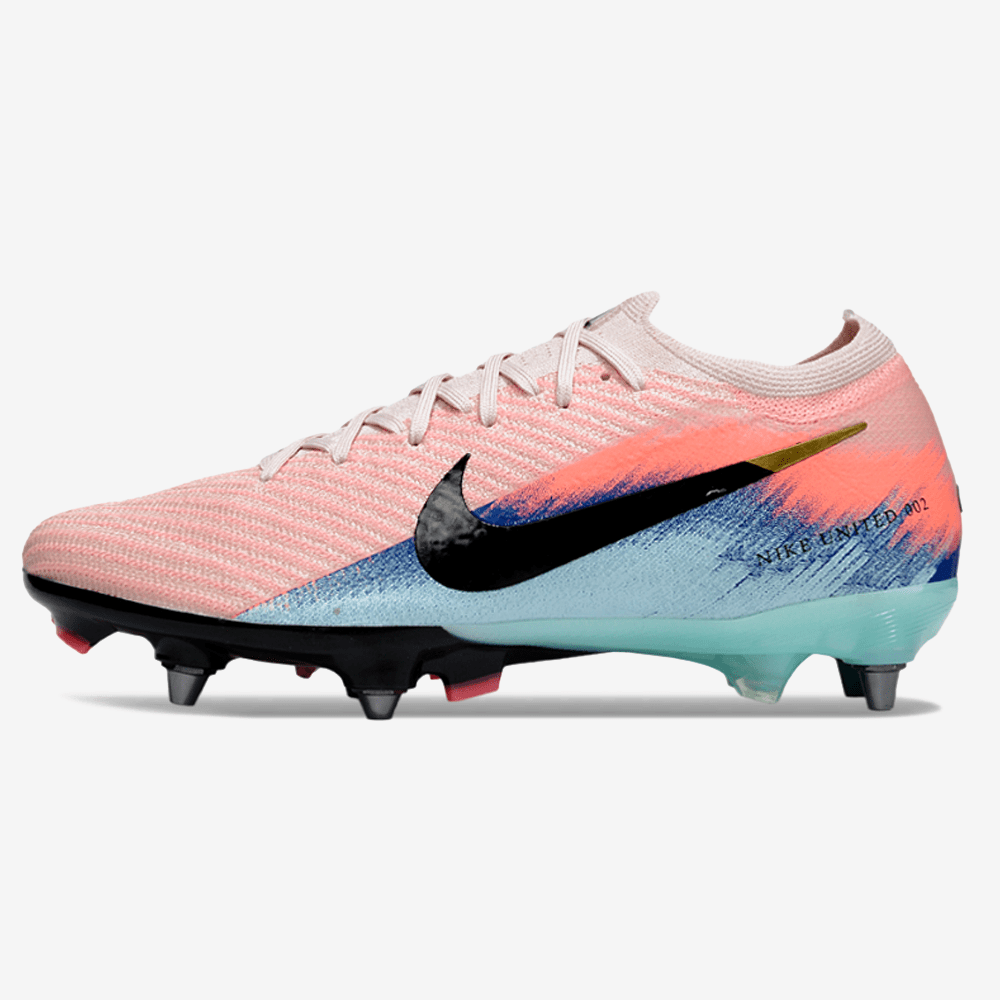 Chuteira Nike Air Zoom Mercurial Vapor 16 Elite SG - Rosa, Azul e Preta - United 02 Pack - Tevo Sports SPORT*