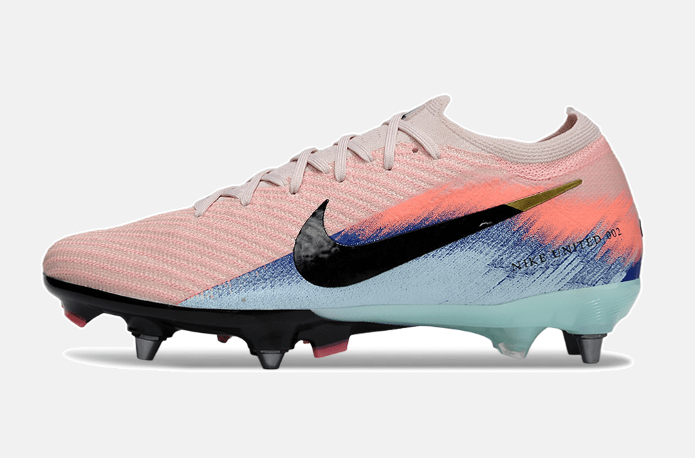 Chuteira Nike Air Zoom Mercurial Vapor 16 Elite SG - Rosa, Azul e Preta - United 02 Pack - Tevo Sports SPORT*