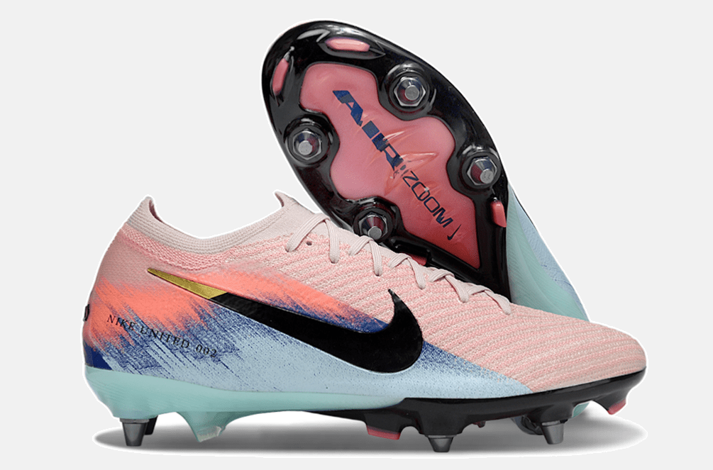 Chuteira Nike Air Zoom Mercurial Vapor 16 Elite SG - Rosa, Azul e Preta - United 02 Pack - Tevo Sports SPORT*