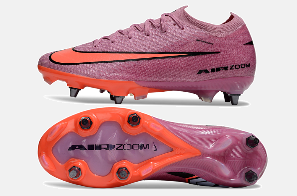 Chuteira Nike Air Zoom Mercurial Vapor 16 Elite SG - Rosa e Laranja - vista traseira