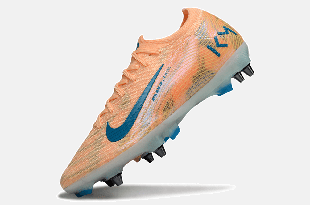 Chuteira Nike Air Zoom Mercurial Vapor 16 Kylian Mbappe Elite SG - Laranja e Azul - Tevo Sports SPORT*